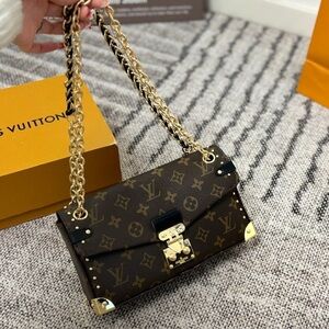 Louis Vuitton Brown Monogram Crossbody with Gold Chain